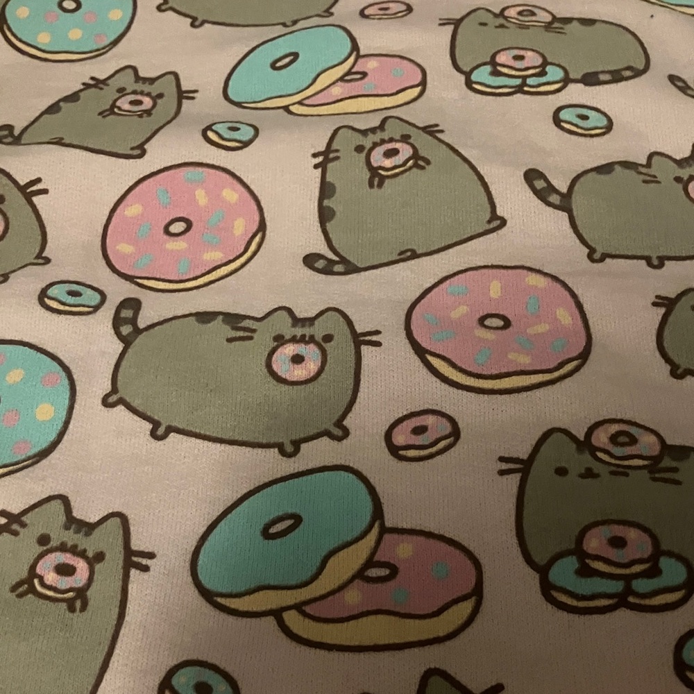 Pusheen Donut AOP Pink and Gray Crew Neck Sweater - Picture 4 of 6